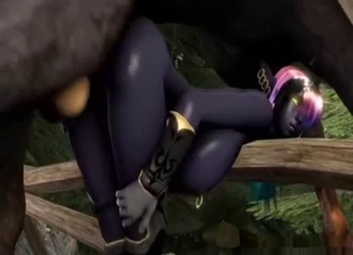 Black 3D chick hardly screwed by giant beast
