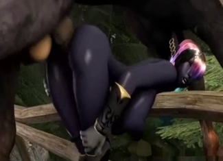 Black 3D chick hardly screwed by giant beast