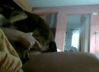 Watch a guy playing dirty games with an animal