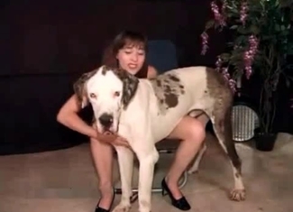 Rough fuck between a dog and a babe